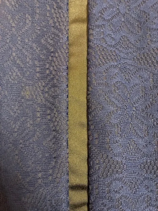 New York & Company Navy Pencil Skirt with Black Vertical Trim - Picture 3 of 6